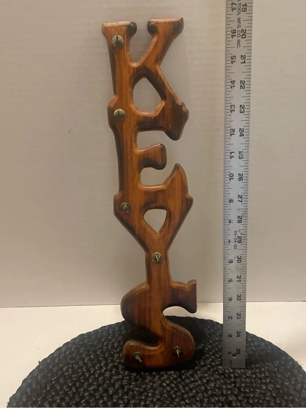 Vintage Wooden 'Keys' Wall Decor in Warm Brown
